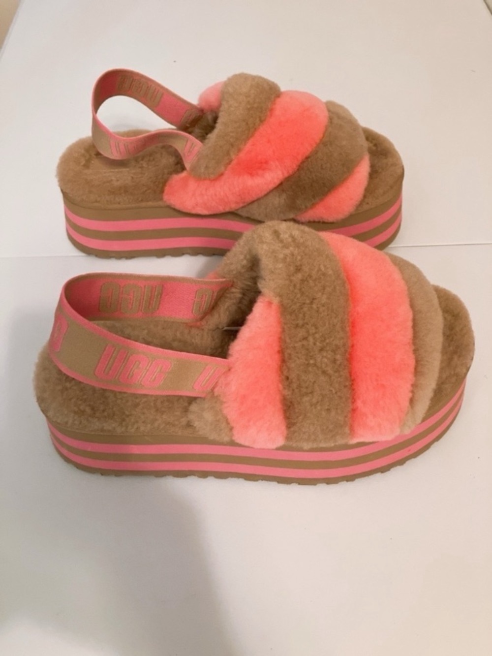 UGG Slip-On Platform Shearling Mules 9.5-10 Sandals Slides Anthropologie - Picture 4 of 13